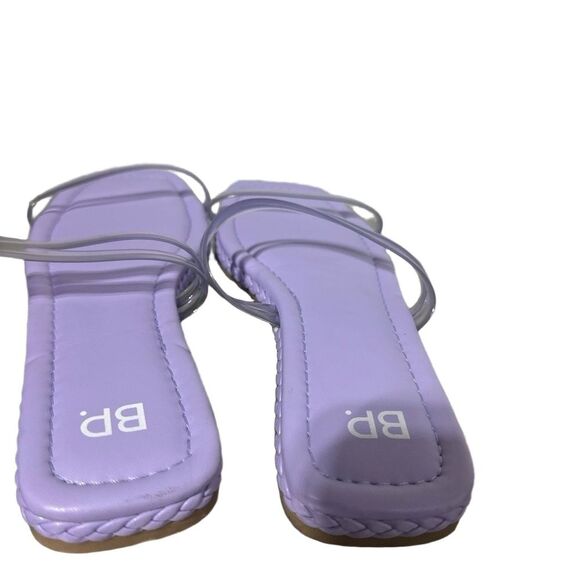 BP Slide Flat Sandals 8.5 Minimalist Trendy Vacation Clear Straps Purple Viola - Picture 4 of 7
